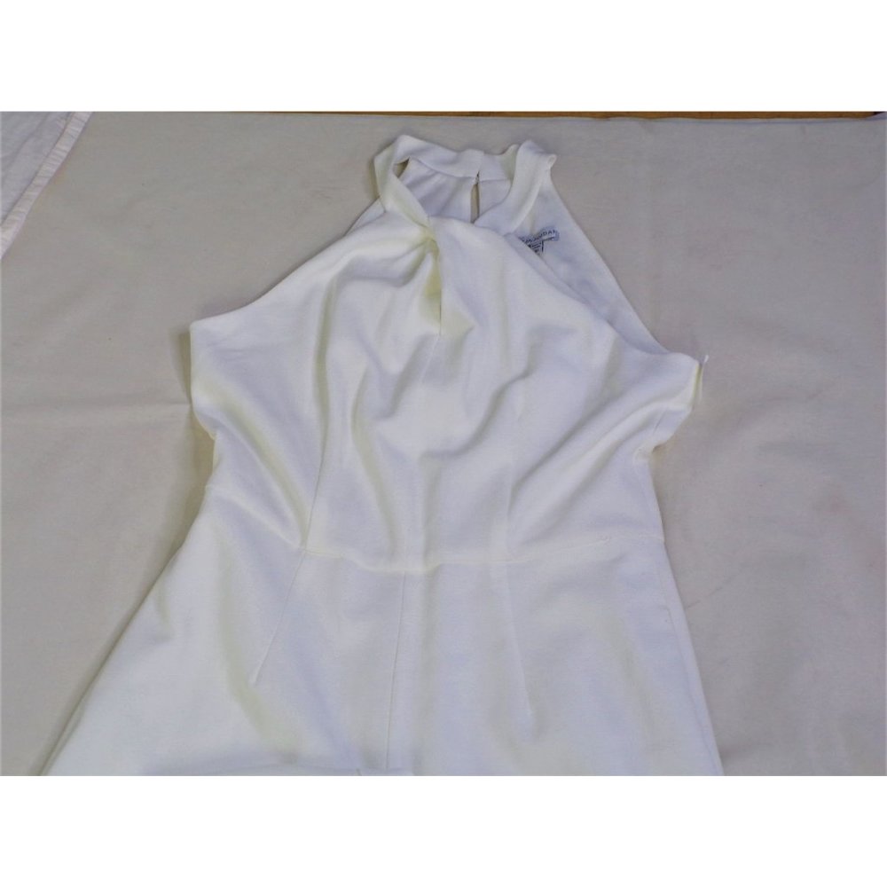 SOLD JULIA JORDAN Halter Wide Leg Jumpsuit Romper Sleeveless Ivory 10 NEW - Picture 9 of 10